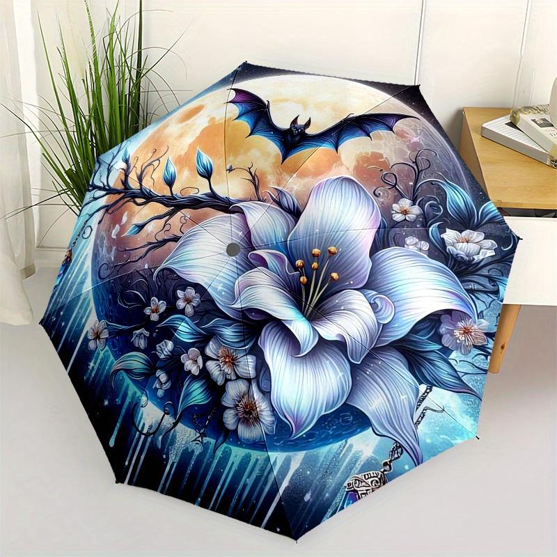 

1pc Moonlit Fantasy Blossom Umbrella with Plastic Handle,Suitable for All Seasons Home Travel Outdoor UmbrellaB1841