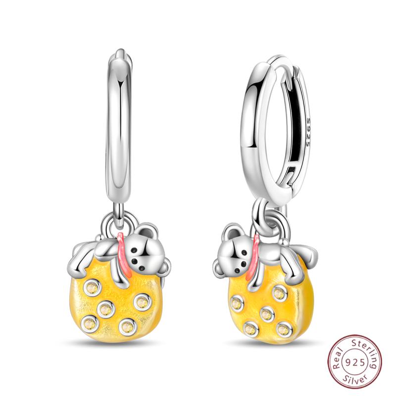 Sweet 925 Silver Ladybug Butterfly Dragonfly Iris Flower Design Earrings Fit Wedding Parties Exquisite Jewelry