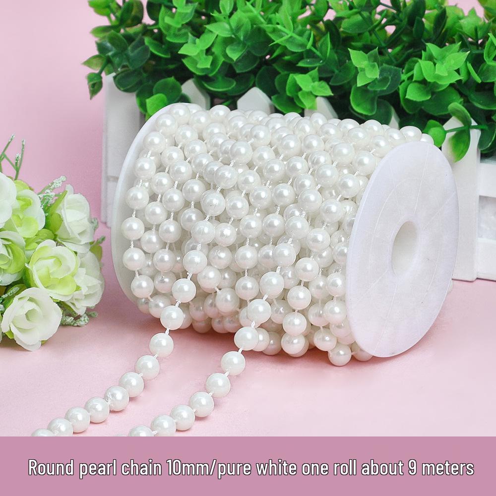 ABS Faux Pearl Beaded Chain - 8MM DIY Wedding & Festive Decor Accessories