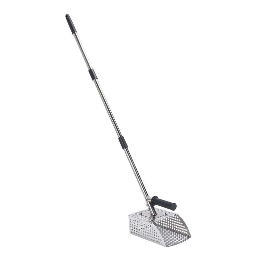 Sand Scoop 2 In 1 Design Long Detachable Non Slip Rubber Handle Stainless Steel Sand Sifter Shovel