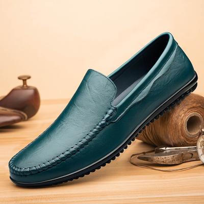 Atmungsaktive Herren Freizeitschuhe Echtes Leder Herren Loafer Mokassins Freizeit Walk Slip-on Flache Schuhe Outdoor Herren Fahrerschuhe