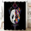 Geometric Panda Shower Curtain Modern Abstract Art Bathroom Decor Washable Waterproof Fabric Liner Set