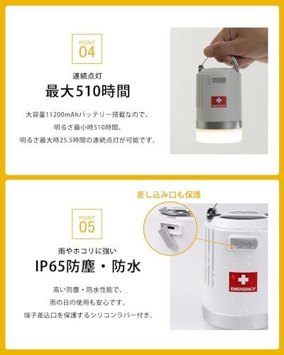 Rechargeable LED Disaster Preparedness Lantern with 11200mAh Battery, Smartphone Charging, Type-C Charging, Emergency Supplies, Emergency Supplies, Po