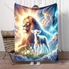 1PC The Lion and The Lamb Blanket Warm Soft Fluffy Kids Adult Luxury Gifts for Sofa Bed Home Outdoor Travel Camping Blanket