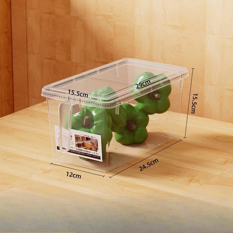 Food-grade Refrigerator Storage Box Fresh-keeping Box Special for Kitchen Vegetables and Fruits Plastic with Handle, Egg Box