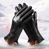 Red Dragonfly Women's Winter Plush Lined Sheepskin Leather Cycling Gloves
