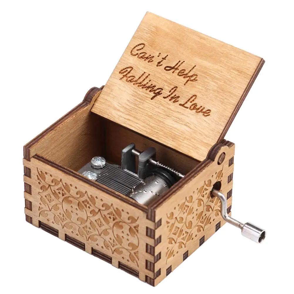 Wooden Hand Crank Music Box Bohemian Rhapsody Theme You Are My Sunshine Music Box Musica Theme Birthday Christmas Gift