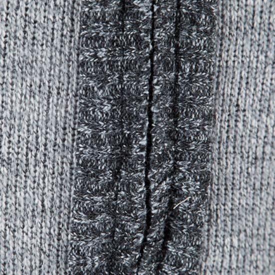 Plaid Lined Zipper Closure Male Sweater Coat Long Sleeve Patchwork Color Pockets Stand Collar Sweater Coat Men Knitwear