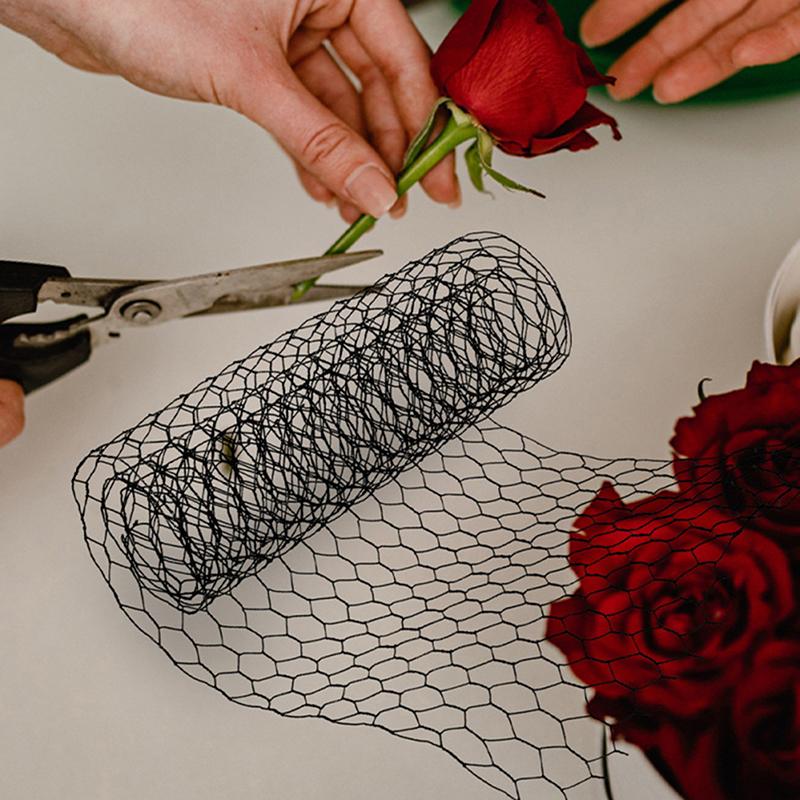 1 Roll Sturdy Iron Garden Fence Chicken Wire Net Flower Arrangement Wire Netting For Floral Mesh Craft Netting