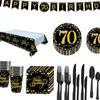 Birthday Party Supplies Anniversaries Serves 16 Guests Disposable Dinnerware 70th