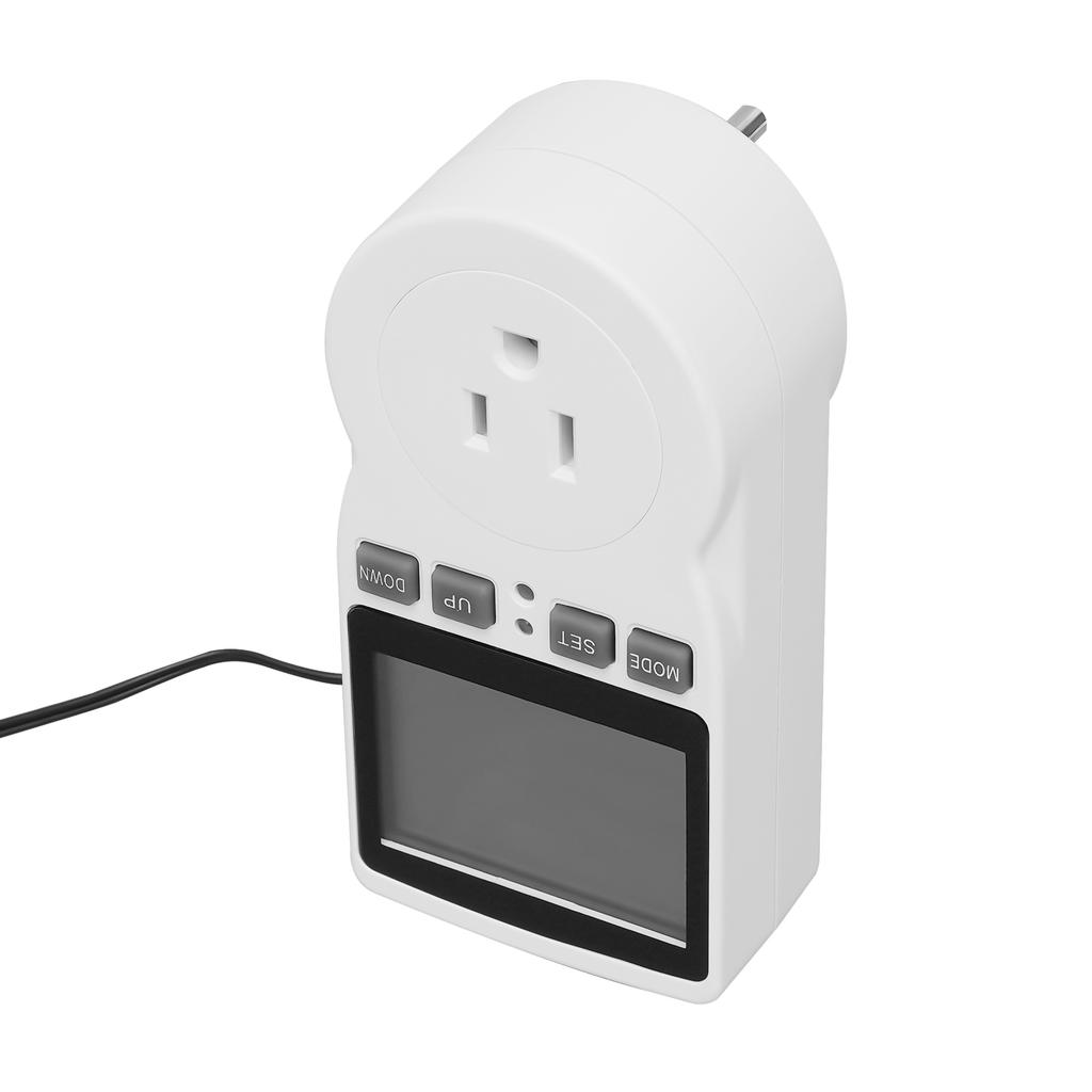 110V Digital Thermostat Outlet Plug,Temperature Controller Socket Heating Cooling Screen Lock Protection/Memory Function