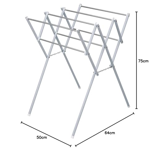 Wahei freiz My Dry II MJ-0704, a W-shaped, Adjustable Towel Rack with a Width of 50-80cm, Suitable for Indoor Laundry and Drying.