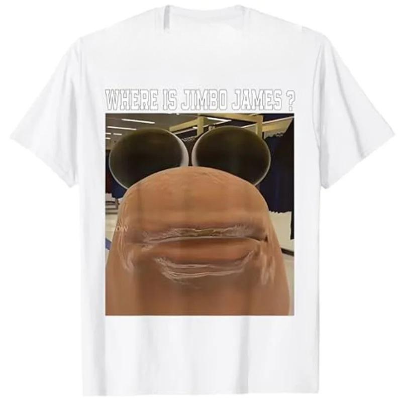 Where Is The Worm Marcus Jimbo James Meme Tshirt Humor Y2K Graphic Shortsleeved Roundneck Tshirt Top Textual Description S