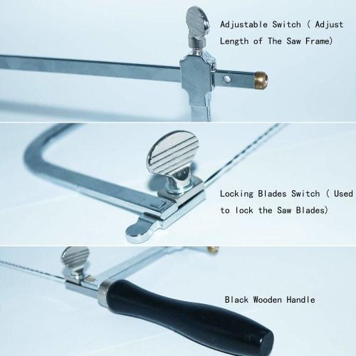 Cnstzbc Jigsaw Frame, Jewelry Making Tools, Promate Deluxe Jigsaw with 12 Hardened Blades