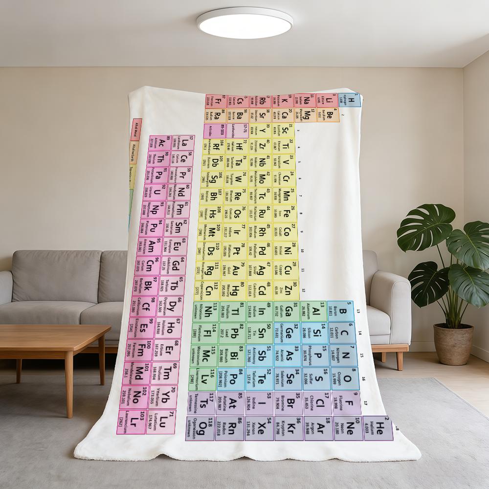 Periodic Table of Elements Blanket Super Warm Comfortable Plush Throw Blanket Child Home Sofa Bedroom Gift
