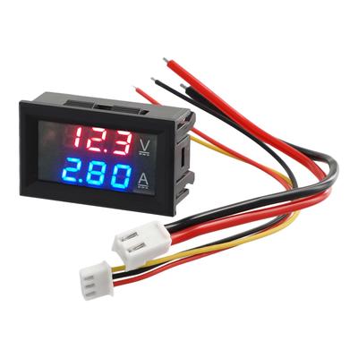 Duální LED digitální voltmetr ampérmetr LED 100A digitální 48 X 29 X 21 mm