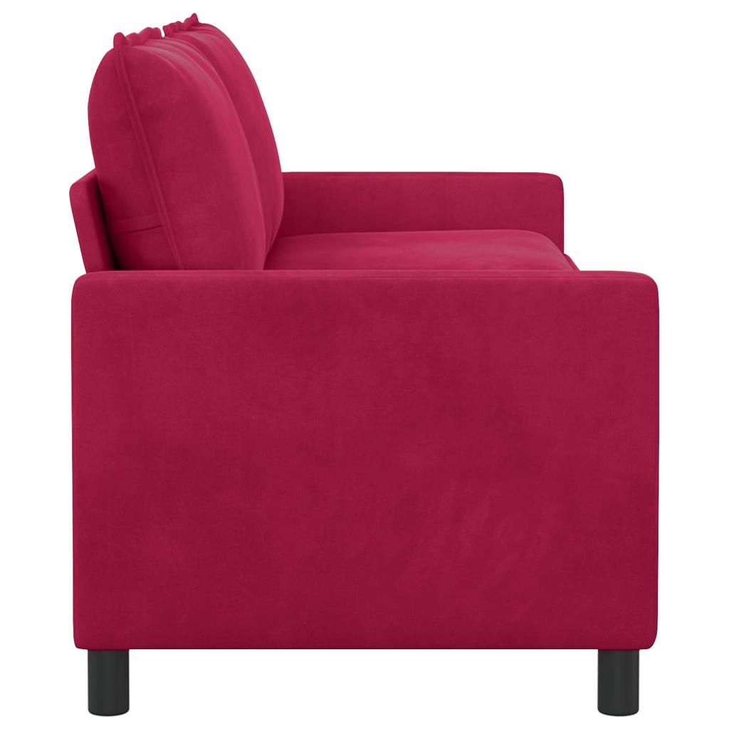 Sofa Burgundy 196 X 81 X 87.5 Cm Velvet