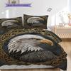 Eagle Pattern Bedding Quilt Set Quilt Cover Pillowcase Home Decoration Birthday Gift (1 * duvet cover + 2 * pillowcase, without core)