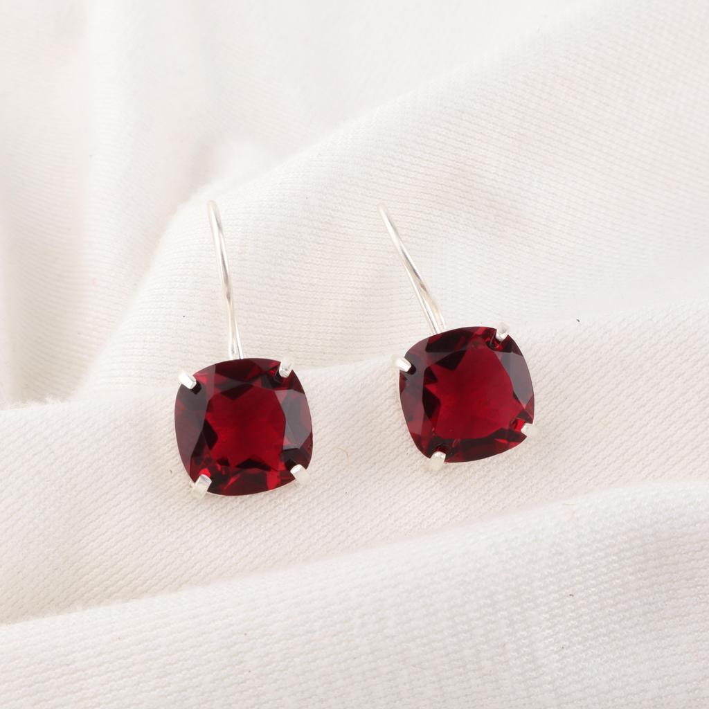 Dazzling Pink Rubellite Gemstone Jewelry, 925 Solid Sterling Silver Earrings, Handmade Designer Jewelry For Wedding Gift