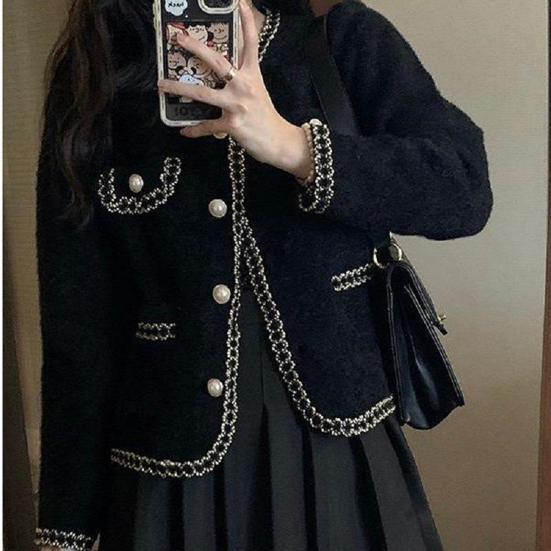 

Жакет в иностранном стиле, в стиле маленького аромата, в стиле знаменитости, на раннюю осень, с темпераментом, элегантный, с пайетками, с накладным карманом, вязаный кардиган из искусственного меха норки 47-293 (average size)