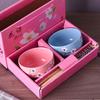 Japanese Ceramic Bowl and Chopstick Gift Set