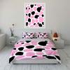 Pink and Black Cow Print Bedding Bedding Duvet Cover Set Duvet Cover Pillowcases (1 * Duvet Cover 2 * Pillowcases, without duvet insert)