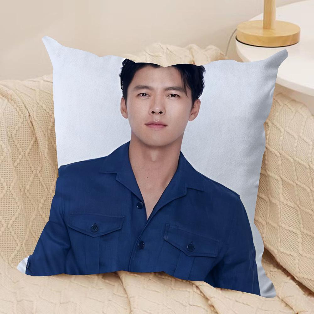 

Hyun bin Cushion Cover Soft Plush Fabric DoubleSided Printed Sofa Cushion Cover for All Seasons Home Decor Gift 30x30cm