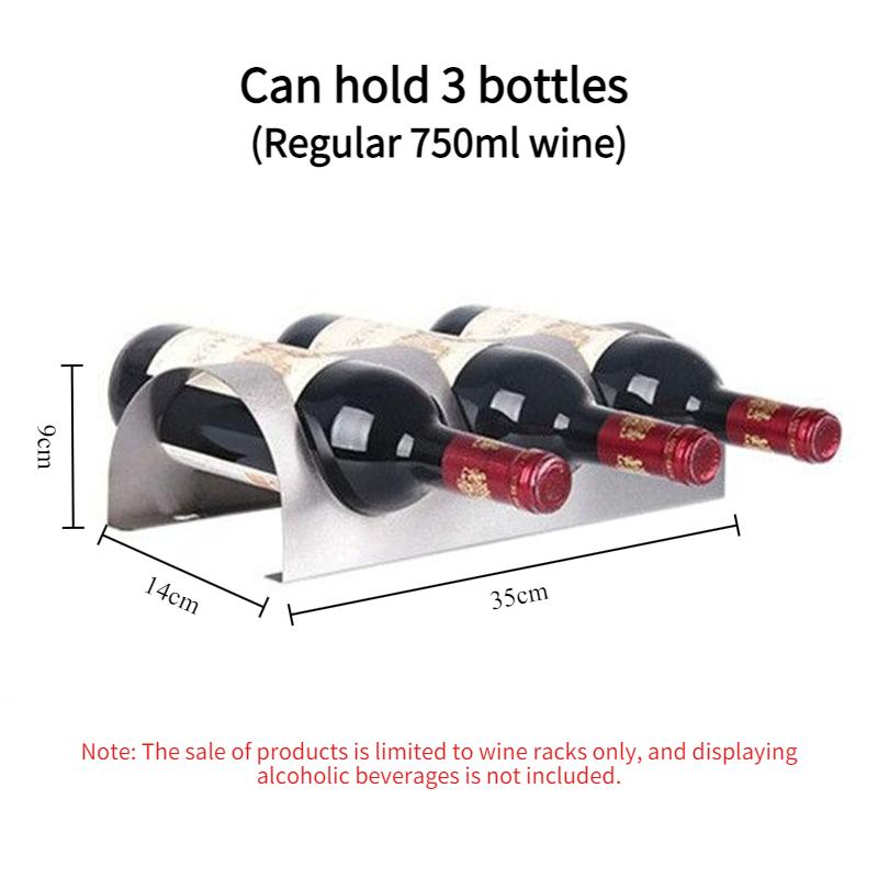 Stainless Steel Wine Rack Wall-mounted Wine Holders 750ml Red Wines Organizer Wall Shelf Decoration Kitchen Display Barware