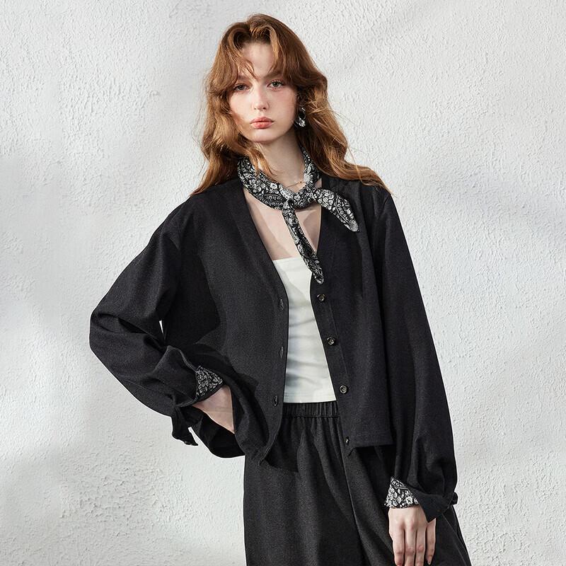 CHUYU Women's Brushed V-Neck Cardigan