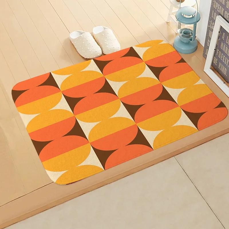 

Orange Modern Geometric Pattern Welcome Rug Living Room Bedroom Anti-slip Area Carpets Home Decor Kitchen Entrance Foot Mat 40x60cm