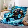 1pc Trident, Aquaman Flannel Throw Blanket Soft, Warm & Cozy for Couch, Bed, Office, and Travel Versatile All Season Gift, Christmas present