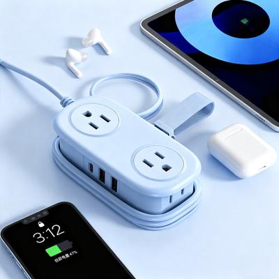 Yousheng Travel Power Strip with USB Ports 1.25m Extension Cord And Carry Handle Power Multiple Electronic Devices Socket Compact Outlet for Home Use