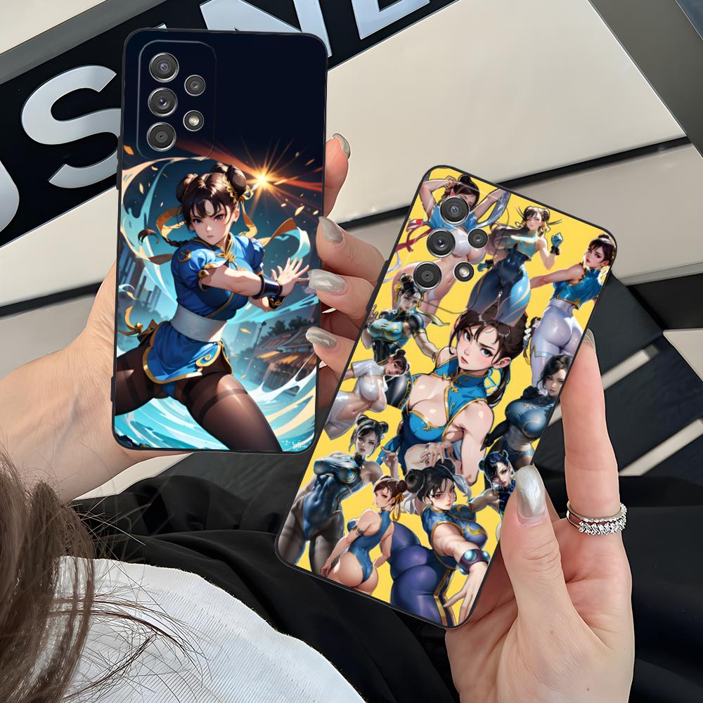 Street Fighter Chunli Phone Case for Samsung Galaxy A56 55 54 53 52 51 36 35 34 23 16 15 5G Colorful Cover Cover Luxury Pretty