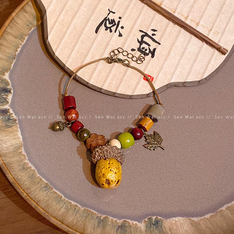 Mori retro plant fruit bracelet women's literary and ethnic style bracelet design sense new Chinese jewelry
