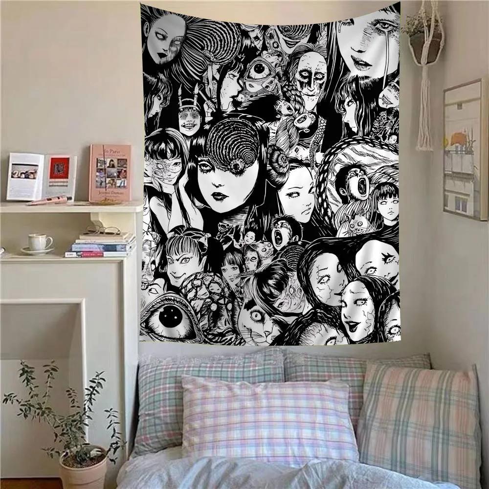 Japan Anime JJunji Ito Anime Wandteppich Günstiger Hippie Wandbehang Böhmische Wandteppiche Mandala Heimdekoration