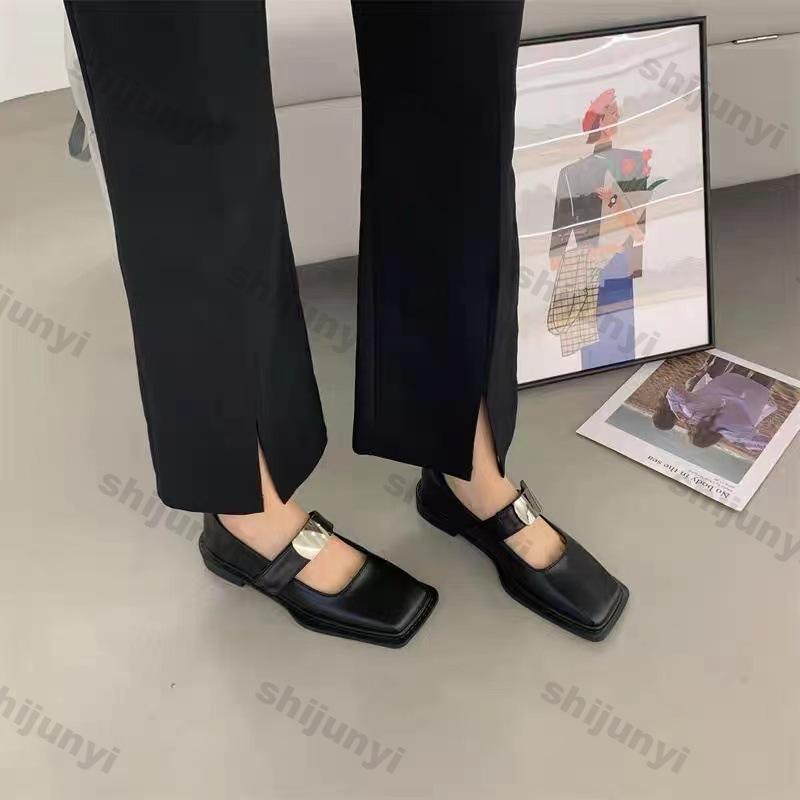 Fashion Women Square Toe Mary Jane Shoes Spring British Style Platform Single Shoes Women Soft Comfortable Slip-on Loafers Zapatos Mujer