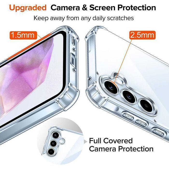 Coque de Protection - BOOLING - Samsung Galaxy A35 - TPU Transparente - 2 Verres Trempés - Antichoc