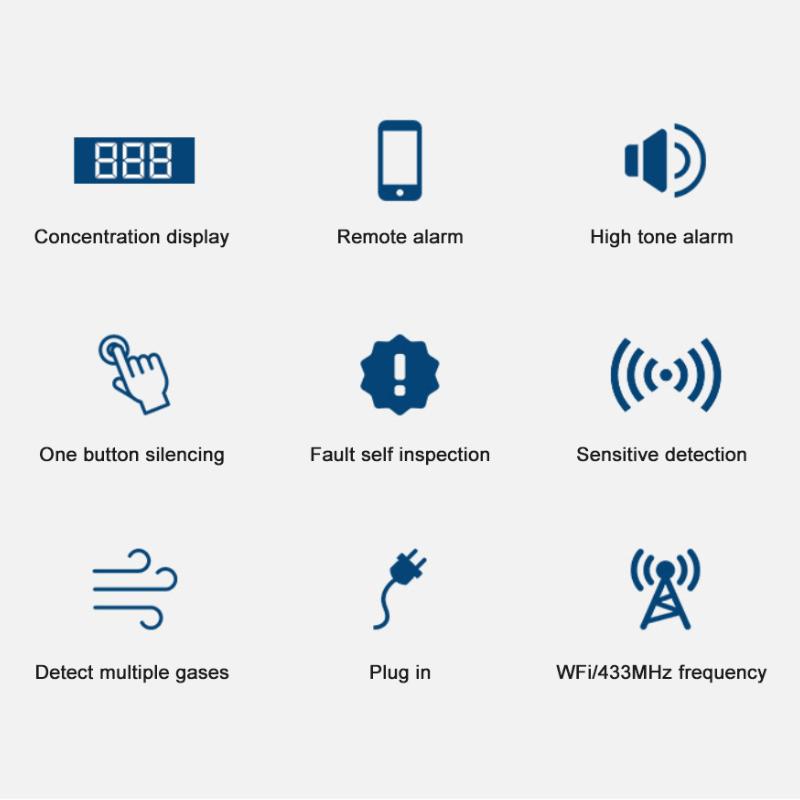 Tuya WiFi Natural Gas Leak Detector Wireless Gas Leakage Sensor Smart Home Kitchen Security Sound Alarm Smart Life APP
