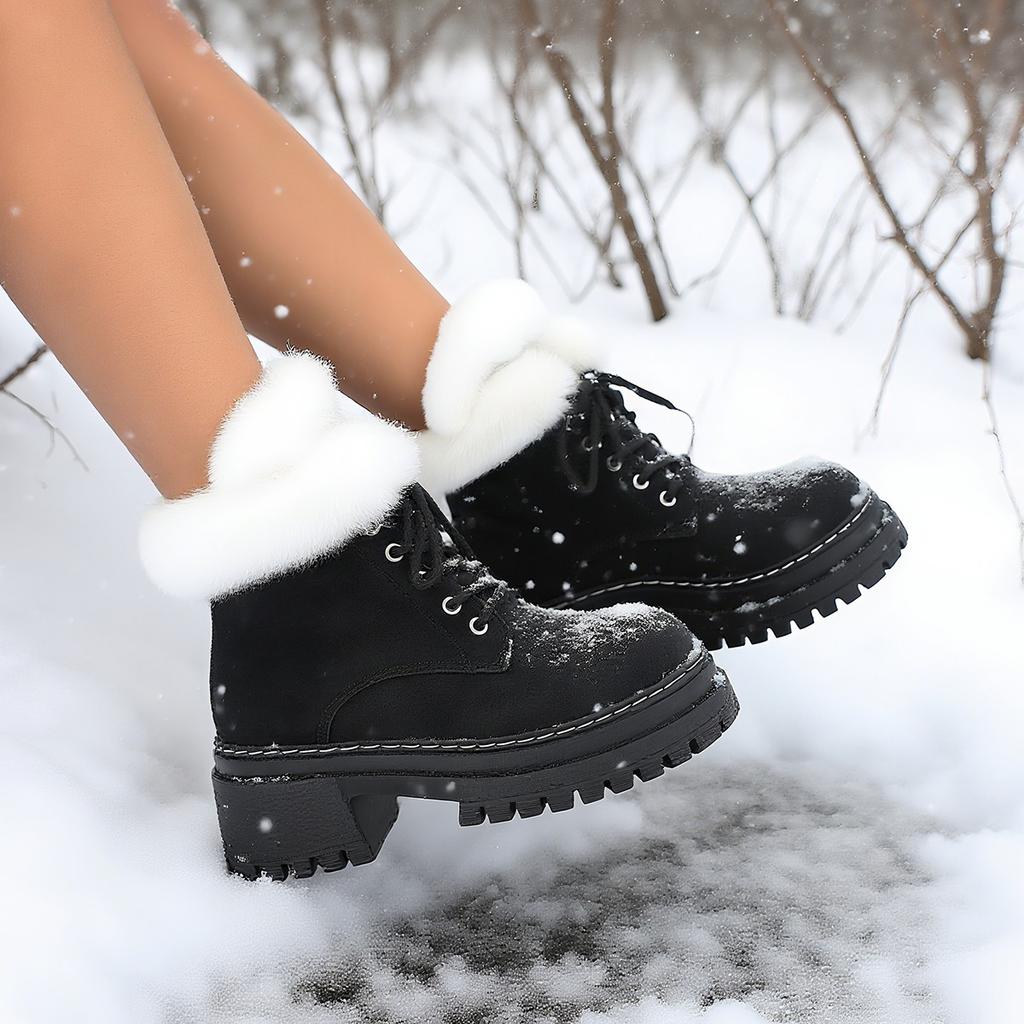 Fashion Women's Leisure Comfortable Snow Boots Winter Velvet Cotton Boots Short Boots Fashionable Versatile Warm Women Shoes