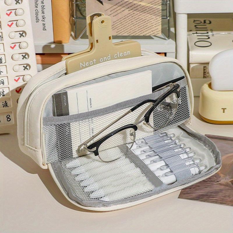 Student Cute Pencil Bag Button Cotton Cord Cloth Stationery Bag School Supplies Large Capacity Storage Bag DIY Children Pen Case