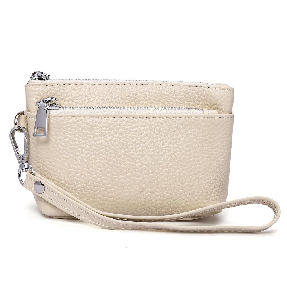 

5 цветов, простой женский портмоне из натуральной кожи, отличное качество, женский клатч, одноцветные браслеты, сумки на молнии, сумка для монет бежевый