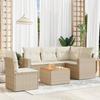 VidaXL Garden Lounge Set with Cushions 6 Pcs Beige Braided Resin 3224126