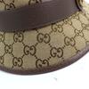 Excellent GUCCI hat GG Canvas Fedora Hat GG Marmont leather-trimmed Beige brown L 576587 Used