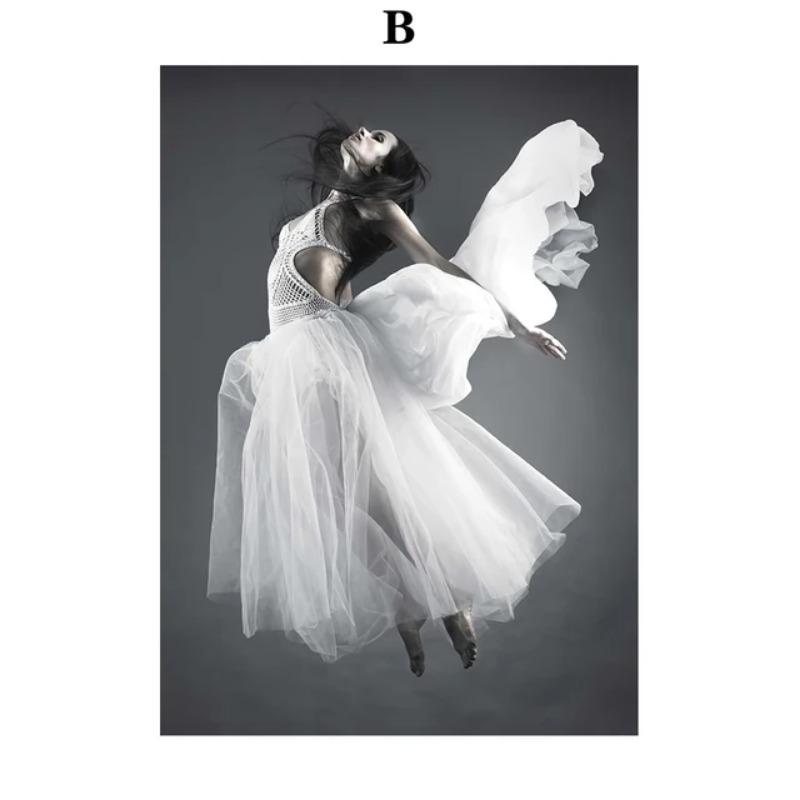 Elegant Retro Fashion Wall Art Canvas  Beauty Dancing Legs Red Wine Black  White Nordic Poster for Room Decor