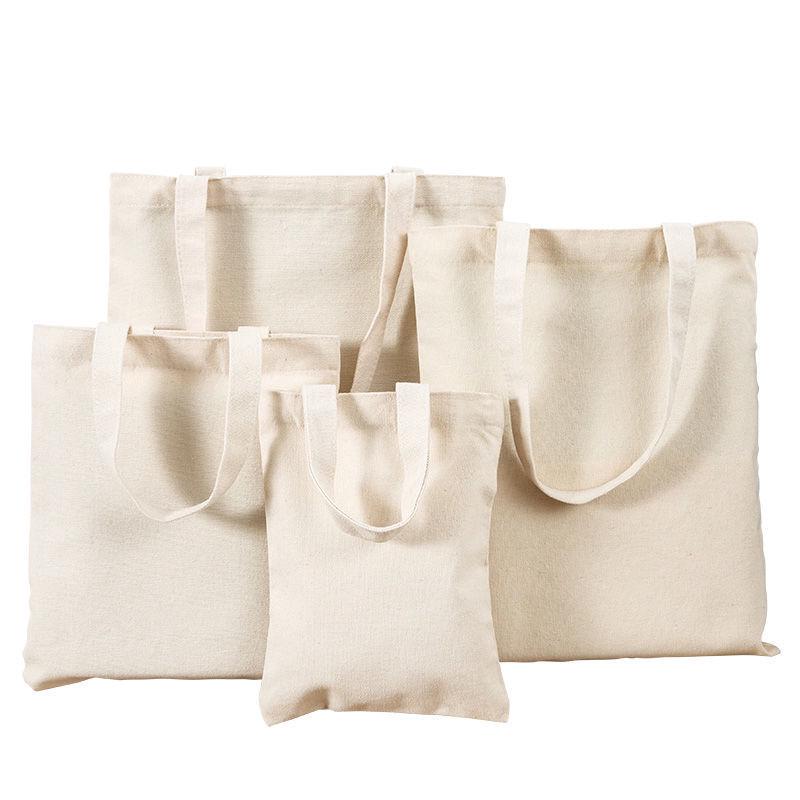 Customizable White Canvas Tote Bag with High-End Feel