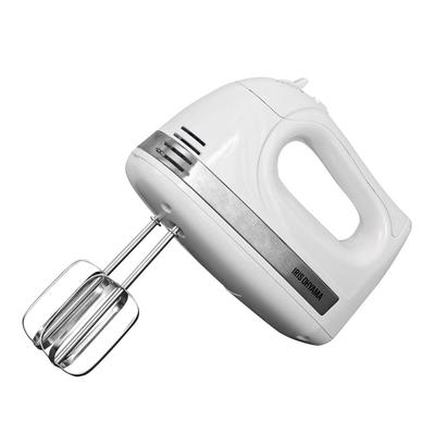 IRIS OHYAMA Handmixer mit Netzkabel und Rührbesen-Aufbewahrungskoffer, Weiß PMK-H01-W