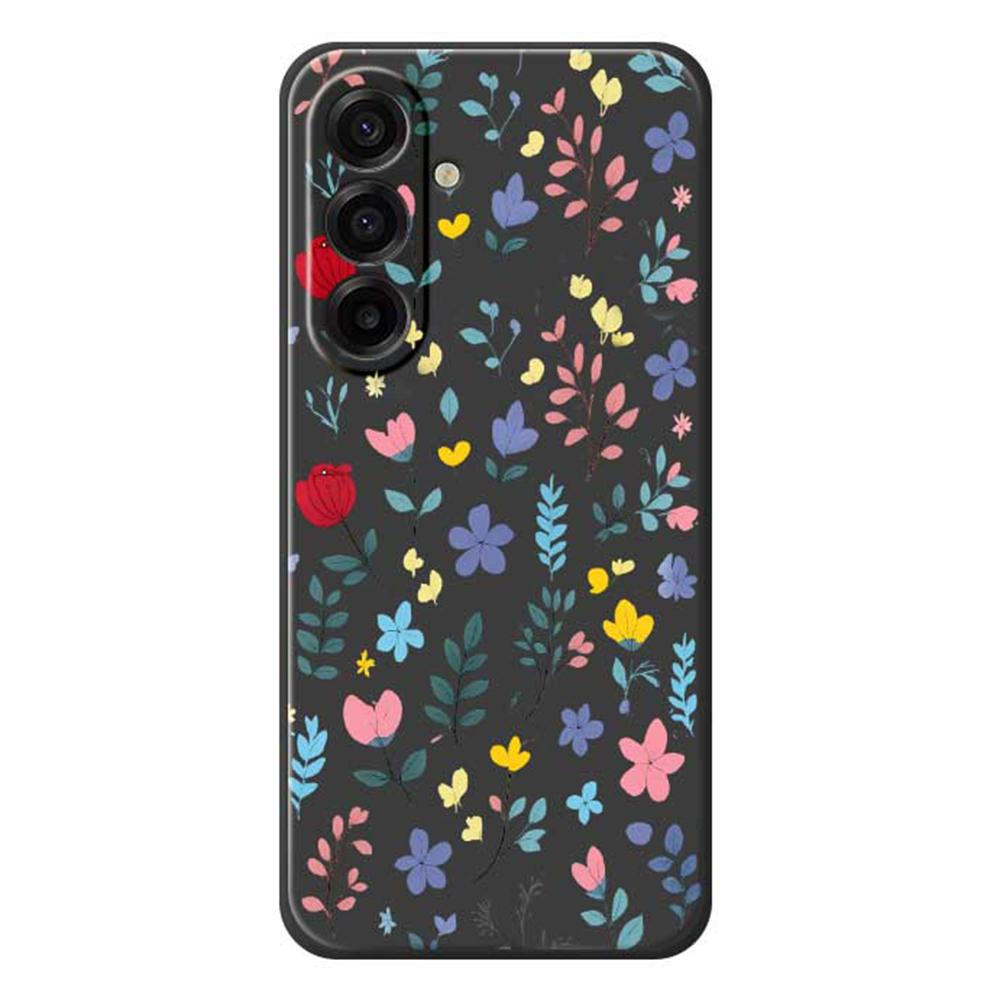 

For Samsung Galaxy A17 5G/A17 4G Case Colorful Flower Branches Pattern Printing Straight Edge TPU Phone Back Cover