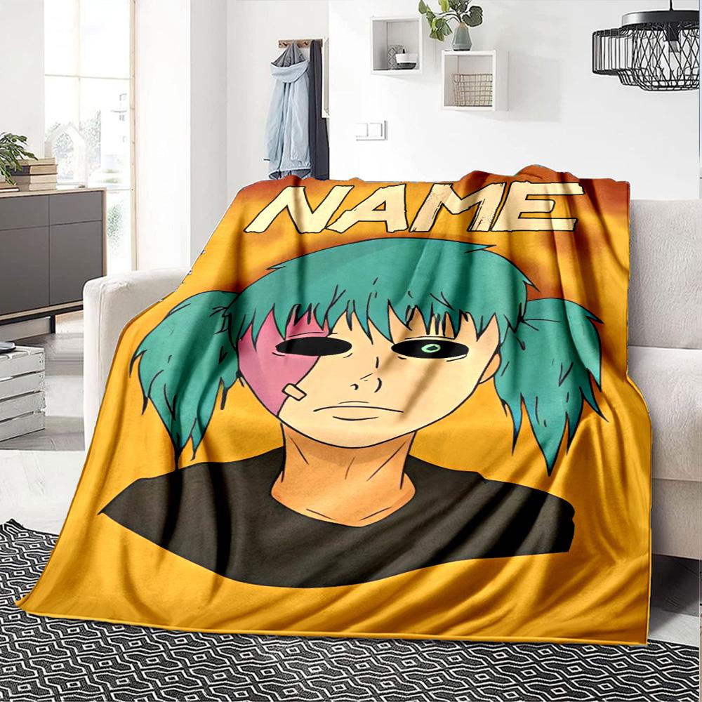 Customiz Name Personality Sally Face Blanket Soft &Warm Sofa Office Bed Travel Lunch Break Blanket, Gift Suitable All Seasons