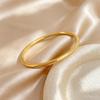 Gold Color Stainless Steel Can Open Cuff Bangle High Polished Minimalist Bracelet Jewelry for Women Birthday Anniversary Gifts