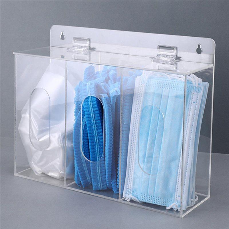 Restaurant For Mask Earplug Organizer Acrylic Gloves Dispenser Holder Station Wall Mount Glove Rack For Beard Shoe Cover